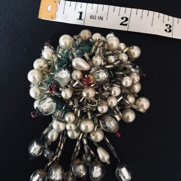 Brooch, Vintage Hand Crafted Mixed Media - Picture 10 of 12